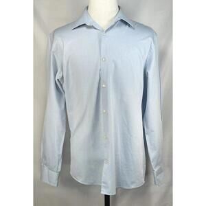 Bloomingdales Contemporary Button Up Blue Mens L 16.5-34/35